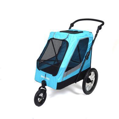 Коляска для домашних животных (до 35 кг) Bestopet (Люпосанчик) BS-RL-02 Light Blue со съемным столиком для груминга