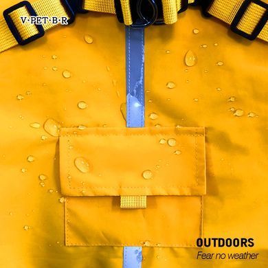 Світловідбивний дощовик для собак Derby R57 Yellow, 22 см, 40 см, 27,5 см, S