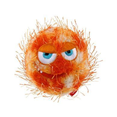 Іграшка для Собак Gigwi Crazy Ball Гумовий М'яч з ворсистою Покриттям і пищалки Помаранчевий 7 см, Small