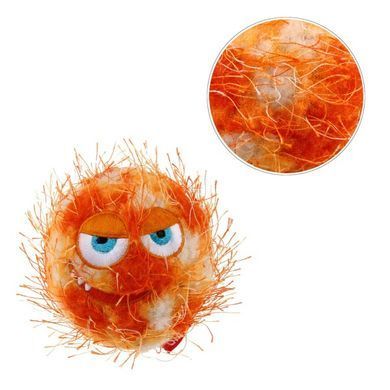 Іграшка для Собак Gigwi Crazy Ball Гумовий М'яч з ворсистою Покриттям і пищалки Помаранчевий 7 см, Small