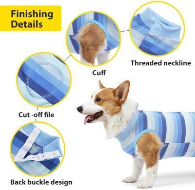 Костюм для восстановления собак WanTalk Striped Recovery Suit, Blue, 39 см, 50 см, 31 см, XL