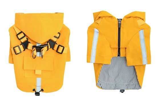 Світловідбивний дощовик для собак Derby R57 Yellow, 22 см, 40 см, 27,5 см, S