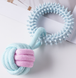 Іграшка-кільце з м'ячиком Derby TPR Dog Chew Toy with Cotton Ball, Блакитний