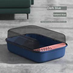 Туалет для котов Derby Plastic Cat Litter Box Iceland Blue, Темно-синий, 50,5х34,5х18,5 см