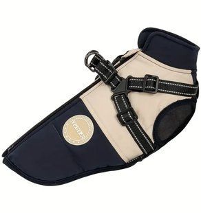 Зимняя куртка для собак V.PET.B.R. Luxury Dog Jacket C519 Black&Cream, 38,5 см, 59 см, 37 см, 2XL