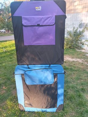 М'яка клітка-переноска для великих собак Pet Travel Blue-black, 132х90х100 см