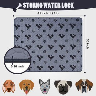 Многоразовая пеленка Derby Washable Reusable Dog Pee Pad PM003, Grey, 100х155 см
