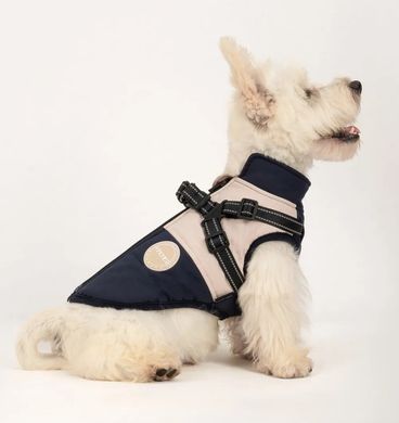 Зимова куртка для собак V.PET.B.R. Luxury Dog Jacket C519 Black&Cream, 38,5 см, 59 см, 37 см, 2XL