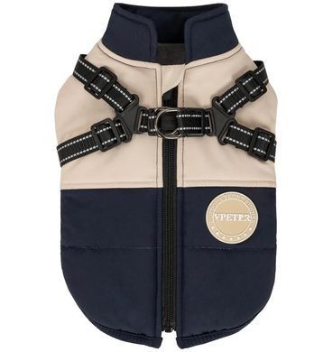 Зимова куртка для собак V.PET.B.R. Luxury Dog Jacket C519 Black&Cream, 38,5 см, 59 см, 37 см, 2XL