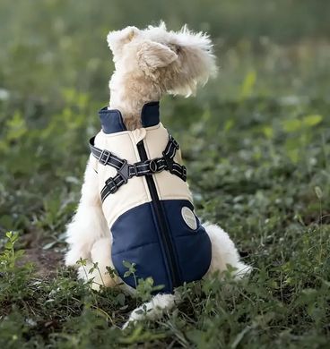 Зимова куртка для собак V.PET.B.R. Luxury Dog Jacket C519 Black&Cream, 38,5 см, 59 см, 37 см, 2XL