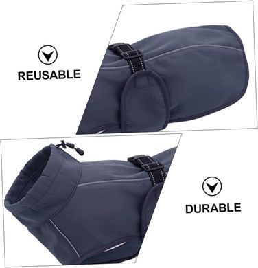 Светоотражающее теплое пальто для собак Derby DJ64 Grey, 41 см, 64-72 см, 51 см, S