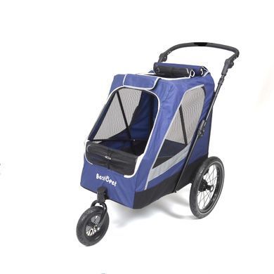 Коляска для домашних животных (до 35 кг) Bestopet (Люпосанчик) BS-RL-02 Dark Blue со съемным столиком для груминга