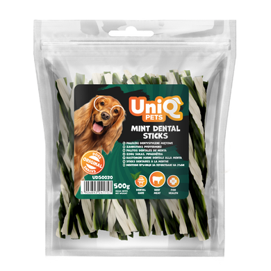 Лакомство для собак UniQ PETS Мятные стики для зубов, 500 г