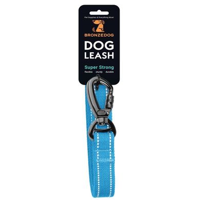 Поводок для собак BronzeDog Сotton рефлекторний х / б брезент, Блакитний, XL1