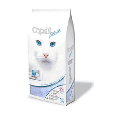 Кварцевий поглинаючий наповнювач Capsull Delicate (baby powder) для туалетів кошенят і чутливих котів, 1,5 кг
