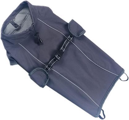 Светоотражающее теплое пальто для собак Derby DJ64 Grey, 41 см, 64-72 см, 51 см, S