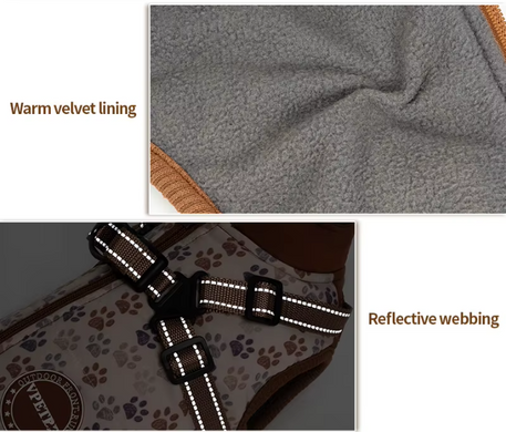 Зимова куртка для собак V.PET.B.R. Luxury Dog Jacket C519 Black&Cream, 38,5 см, 59 см, 37 см, 2XL
