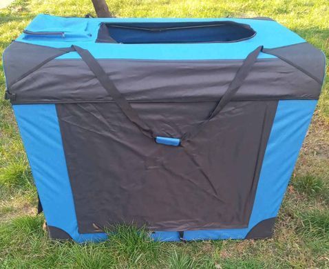 М'яка клітка-переноска для великих собак Pet Travel Blue-black, 132х90х100 см