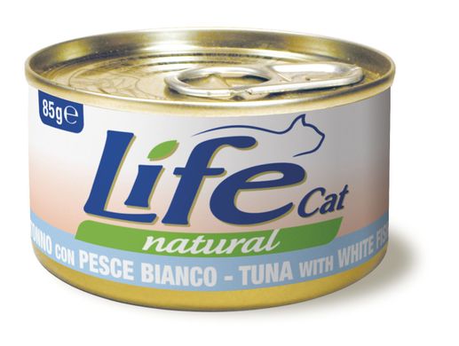 Консерва для котов LifeNatural Тунец с белой рыбой (tuna with white fish), 85 г, 85 г