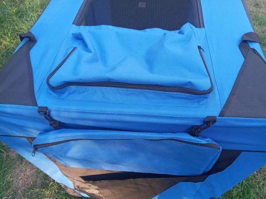 М'яка клітка-переноска для великих собак Pet Travel Blue-black, 132х90х100 см