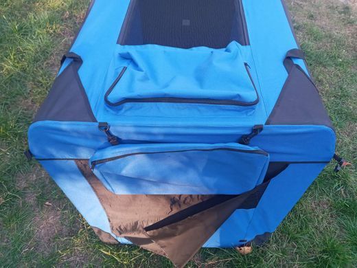 М'яка клітка-переноска для великих собак Pet Travel Blue-black, 132х90х100 см