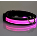 Светящийся в темноте ошейник на аккумуляторе с USB водонепроницаемый для кошек и собак, Розовый, Medium