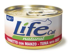 Консерва для котов LifeNatural Тунец с говядиной (tuna with beef), 85 г, 85 г