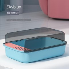 Туалет для котов Derby Plastic Cat Litter Box Puppet Blue, Голубой, 50,5х34,5х18,5 см