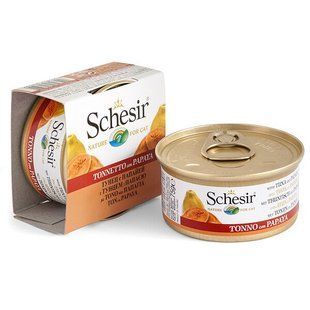 Консерви для котів Schesir Tuna Papaya з тунцем і папайей в желе 75 г