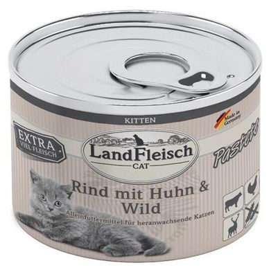 LandFleisch Kitten Pastete Rind mit Huhn & Wild (говядина, птица, дичь) 195 г