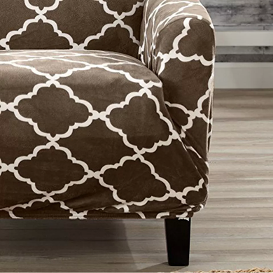 Высококачественный эластичный водонепроницаемый чехол на диван Modern Plant Brown, Коричневый, 113х184 см