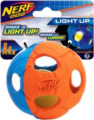 Іграшка-м'яч для собак середніх і великих порід Nerf Dog Rubber Bash Ball з LED підсвіткою, Помаранчевий, Medium/Large