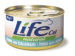 Консерва для котов LifeNatural Тунец с кальмарами (tuna with squid), 85 г, 85 г