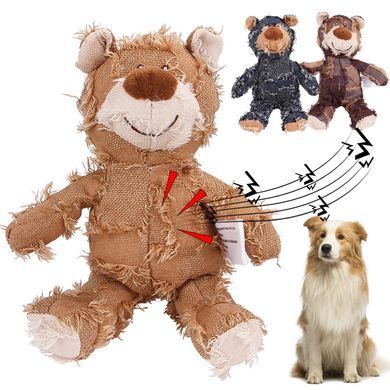 Мягкая игрушка для собак Chew Squeak Plush Bear с пищалкой, Коричневый