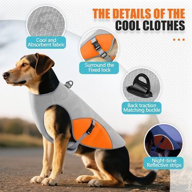 Літній охолоджуючий жилет для собак Derby Summer Dog Cooling Harness PA0360-1 Orange, 35 см, 42-50 см, 30-36 см, S