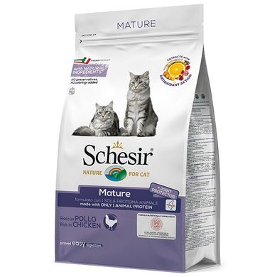 Сухий монопротеїновий корм для літніх котів Schesir Cat Mature 400 г