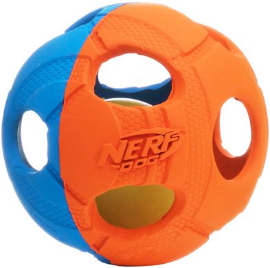 Игрушка-мяч для собак средних и крыпных пород Nerf Dog Rubber Bash Ball с LED подсветкой, Оранжевый, Medium/Large