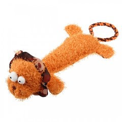 Іграшка для Собак Gigwi Plush Friendz Левеня з канатним хвостом і пищалкою 30 см, Medium