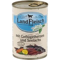 LandFleisch Adult Dog mit Geflugelherzen und Seelachs (птичье сердце, сайра) 400 г
