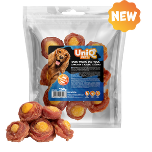 Лакомство для собак UniQ PETS Утка с яичным желтком, утка, 250 г