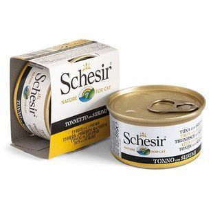 Консерви для котів Schesir Tuna Surimi з тунцем і сурімі в желе 85 г
