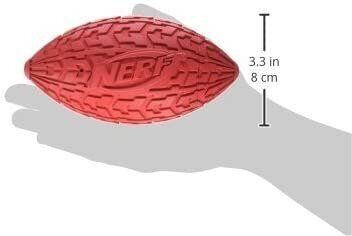 Футбольный мяч для собак Nerf Dog Tire Squeak Football с интерактивной пищалкой, Красный, Large