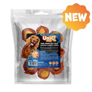 Лакомство для собак UniQ PETS Утка с яичным желтком, утка, 250 г