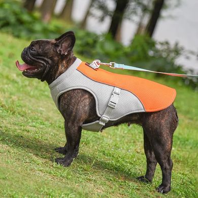 Літній охолоджуючий жилет для собак Orange, 28 см, 30-48 см, 35 см, S