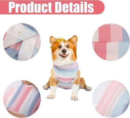 Костюм для восстановления собак WanTalk Striped Recovery Suit, Pink, 39 см, 50 см, 31 см, XL