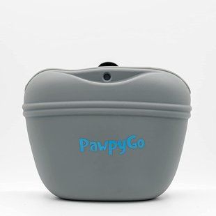 Силиконовая сумка PAWPYGO для лакомств для собак с магнитной застежкой и зажимом, серый