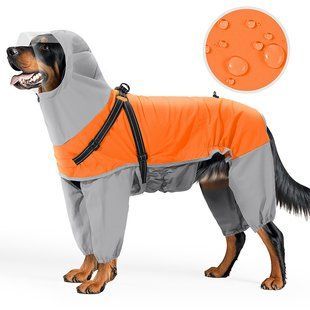 Дождевик для собак Wan Talk Dog Orange Raincoat с капюшоном, 66 см, 80-93 см, 3XL