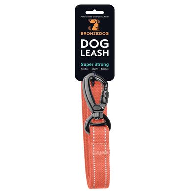 Поводок для собак BronzeDog Сotton рефлекторный х/б брезент, Оранжевый, M1