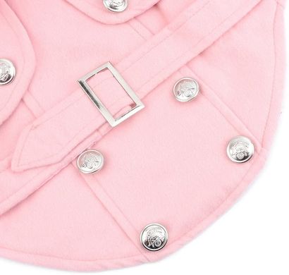 Пальто для собак Glamor Pink с меховым воротником, 26 см, 30 см, 24 см, S