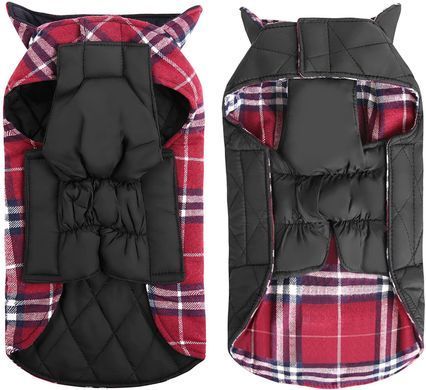 Зимовий водонепроникний двохсторонній жилет в клітинку Derby Plaid Red в британському стилі, 26 см, 34-40 см, 28 см